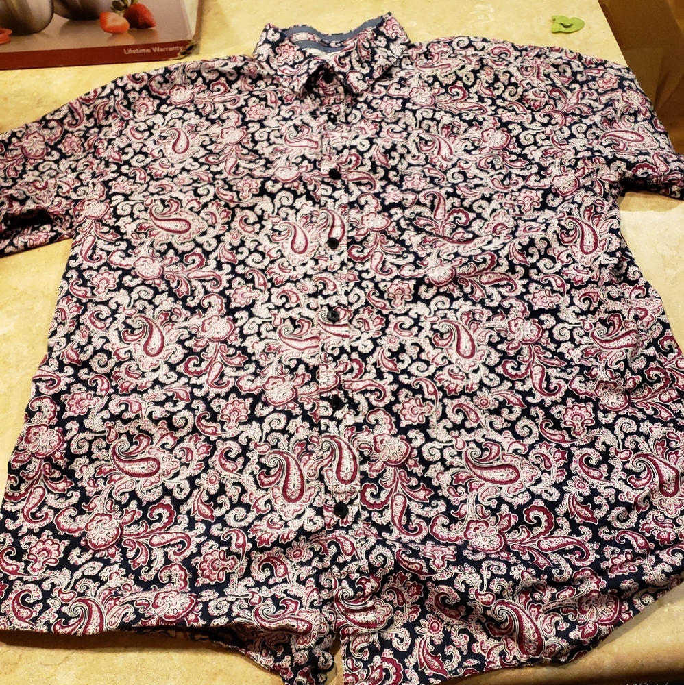 Coastal Brand Paisley Short Sleeve Button Down